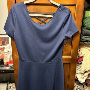 Navy blue dress. Size large. Never worn